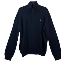 Polo Ralph Lauren Mens XL Pima Cotton Knit Pullover L/S Mock Neck Sweater NAVY