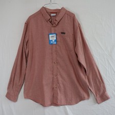 Columbia Shirt Mens Large Rapid Rivers II Pocket Button Down Red Long Sleeve NWT