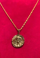 14KT GOLD PLATED  JESUS MEDALLION & 24" 14KT GOLD PLATED  ROPE CHAIN-2025