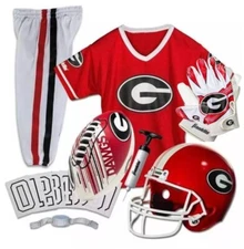 Georgia Bulldogs Kids NCAA 9pc Deluxe Football Uniform Set, Small