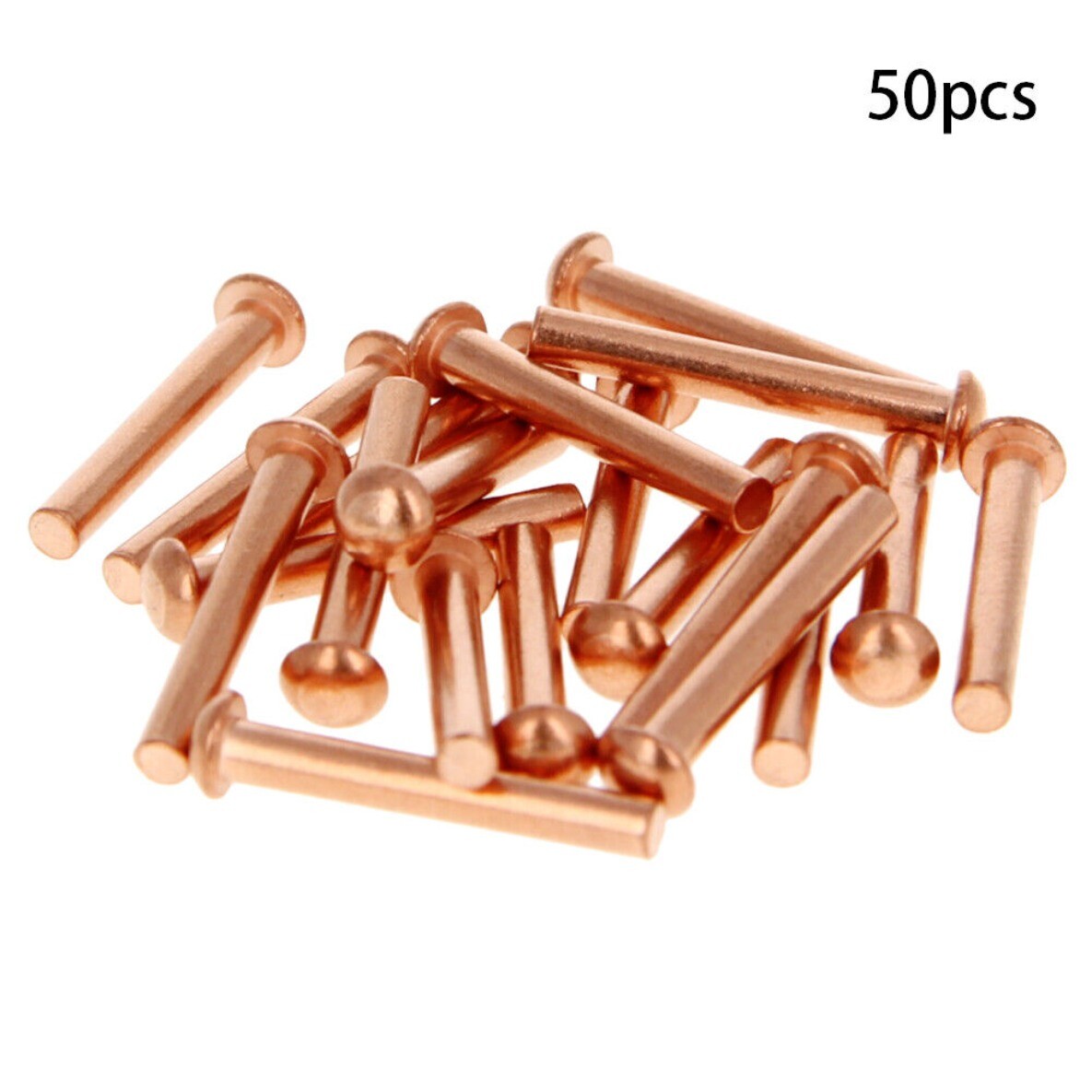 5.5mmX3mm Dia Copper Round Head Solid Rivets Fasteners Bolts Clinch