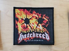 HATE BREED, PERSEVERANCE, SEW ON WOVEN PATCH BLACK BORDER