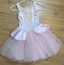 Revolution Dance Ballet Costume Girls Medium MC Pink Shimmer Dress RC20885