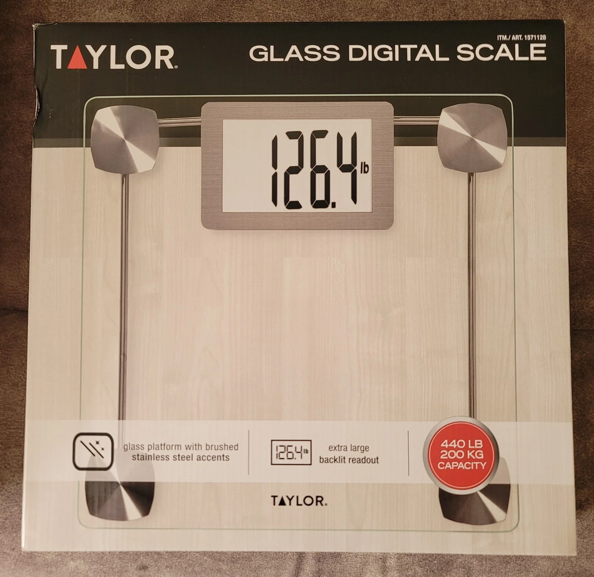 Digital Glass Scale with Stainless Steel Accents Clear - Taylor