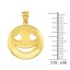 thumbnail 2 - 14k Solid Yellow Gold Heart Eyes Smiley Face Round Pendant Necklace