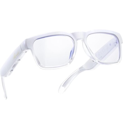 NEW OhO Bluetooth Glasses Voice Control and Open Ear Style Smart Glasses White