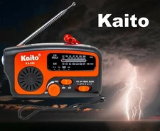 Kaito KA388 AM/FM NOAA Weather Alert Emergency Radio with Crank and Solar Red