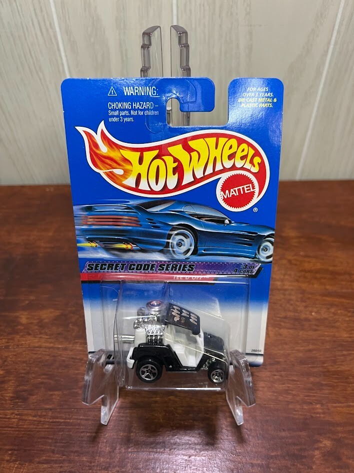 2000 Hot Wheels Secret Code Series 3/4 TEE’D OFF Black/White Int. Collector #047