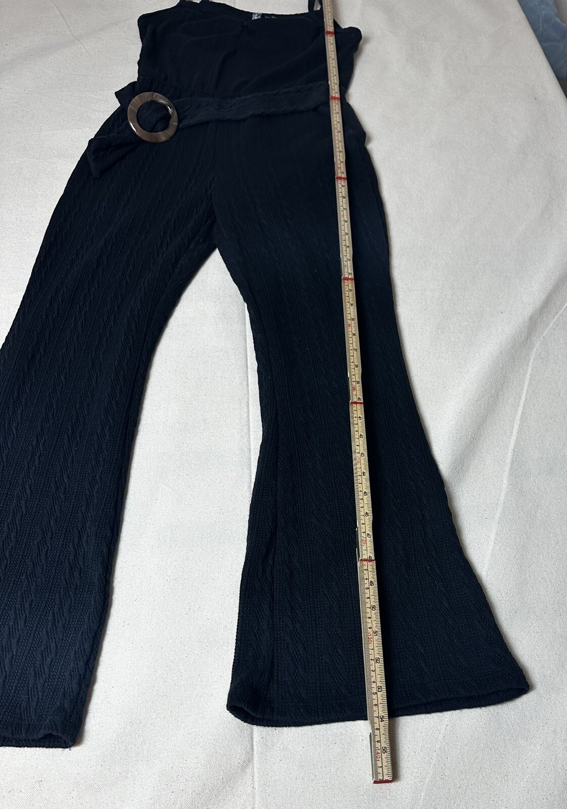 Luna Chix Crochet Spaghetti Strap Knit Blue Jumpsuit Size Large