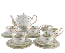 Shelley Late Foley Rose & Fleur de Lys Tea set for Four 7926 Gainsborough Shape