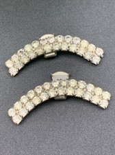 Shoe Clips Dainty Rhinestones Silver Tone Pair Cocktail Party Vintage