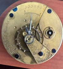 VINTAGE 18 SIZE ELGIN POCKET WATCH MOVEMENT GR. 12 " THE CHIEF" BROKEN STAFF