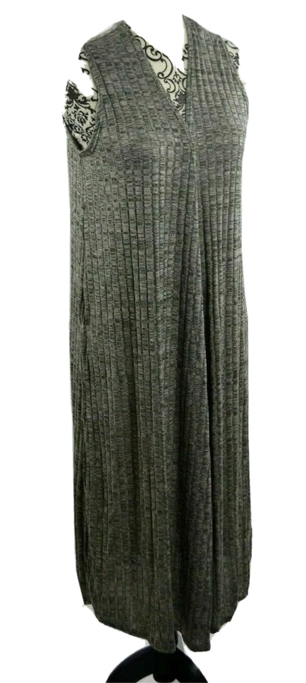 LULAROE - Women's "Joy" Long Vest, Size Small, Color Gray - Image 3 of 4