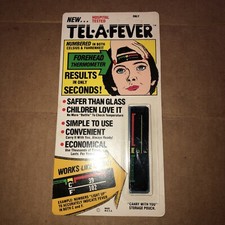 Vintage 1970s Tel-A-Fever Forehead Thermometer New Old Stock Mint in Sealed Pack