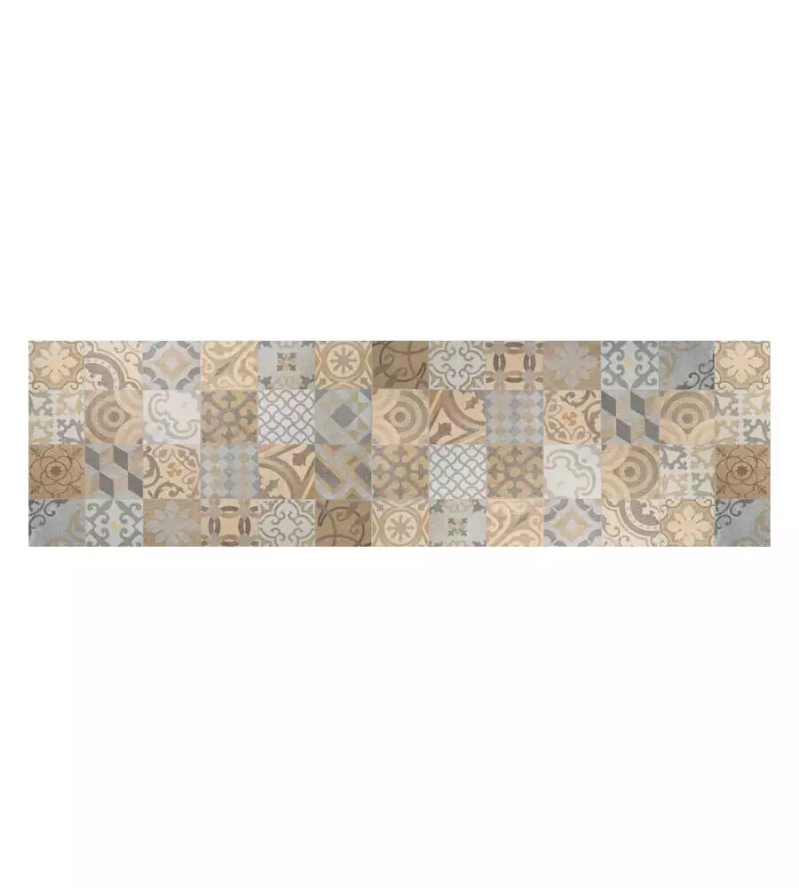 PASSATOIA IN VINILE "RUNNER" FANTASIA "CEMENTINE ARANCIONI", 180X50 CM