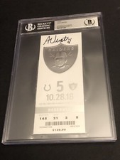 BECKETT 10 Auto Adam Vinatieri NFL Scoring Points Record Signed Ticket 10/28/18