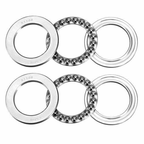 2pc 51108 Single Direction Poussée Roul. bille 40mmx60mmx13mm Chrome Acier - Bild 1 von 4