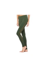 Alo Yoga luminous Hunter green mesh leggings Active Wear Gym Running size XS