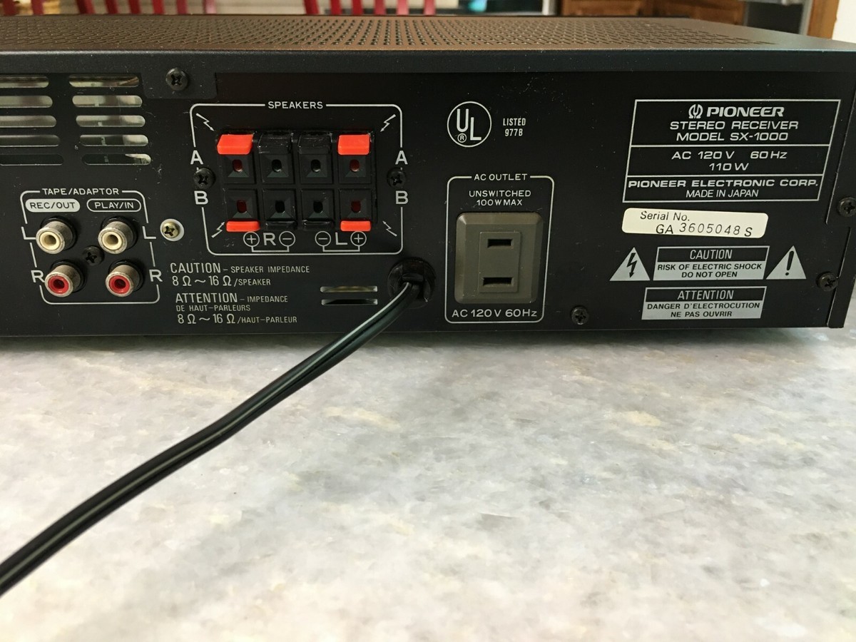 Vintage 1986 MADE IN JAPAN Pioneer SX-1000 Stereo Receiver