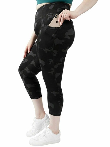 NEW 2X Yogalicious Lux Womens Plus Ankle Length Leggings Black Camo Pockets  $78 191244930908 | eBay