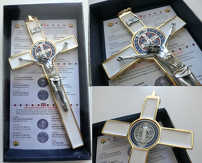 GTBITALY Croix De Saint-Benoît Économique Dorée Émaillée Main 20 Cm - Made In Italy