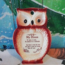 Vintage Ceramic Owl Saying Kitchen Spoon Rest
