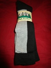 3 Pair Mens High Peaks Wool Blend Ski Snowboard Socks Large Fits 9-12 Shoe