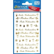 Avery Zweckform Z-Design 52391 Weihnachtssticker, Schriftzug: Frohe Weihnachten,