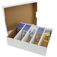 5 Row Trading Card Storage Box Organizer for Collectible Baseball Game Cards