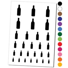Wine Bottle Solid Temporary Tattoo Water Resistant Set
