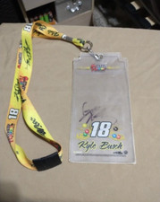 NASCAR - Kyle Busch - Credential Holder with Lanyard #18 - Autographed
