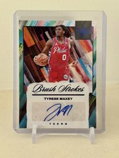 2024-25 Panini Court Kings TYRESE MAXEY Brush Strokes AUTO /15 SAPPHIRE 76ers SP