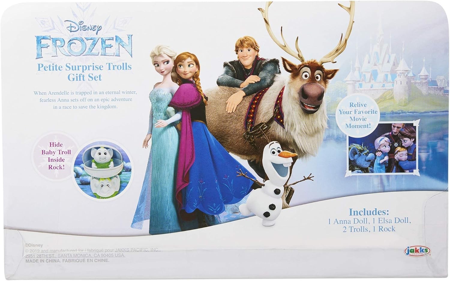Disney Frozen Petite Anna & Elsa Dolls with Surprise Trolls Gift Set - NEW