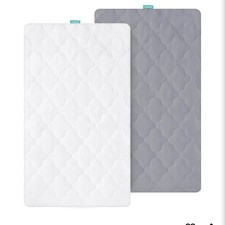 Bassinet Mattress Pad Cover Waterproof, Fits 19" x 33" Rectangle Biloban 2PK