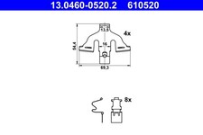 13.0460-0520.2 ATE Zubehörsatz, Scheibenbremsbelag für AUDI,CUPRA,VW