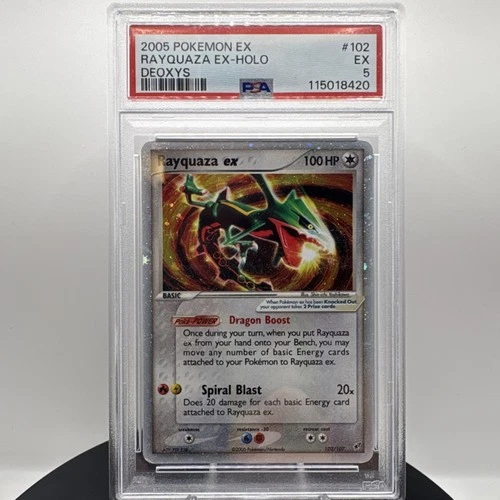 Pokémon Rayquaza ex #102 EX Deoxys Holo Rare EX PSA 5 2005 TCG