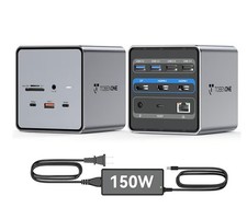 TobenONE USB C Docking Station Dual/Triple Monitors with 150W Power Adapter