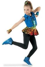 Dance Costume Weissman 10576 Intermediate Child Royal Blue Unitard Hip Hop Sequi
