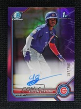 2022 Bowman Chrome Prospect Purple Refractor 157/250 Yeison Santana Auto 5l2