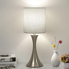 3 Way Touch Control Table Lamp, Dimmable Bedside Desk Lamp with Metal Base Moder