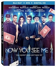 Now You See Me 2 Blu-Ray/DVD Combo Morgan Freeman, Jesse Eisenberg