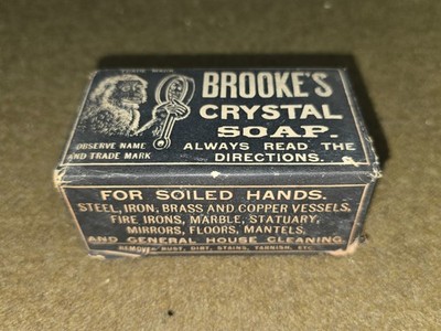 Antique Brooks Crystal Soap in Original Box Circa Late 1800's