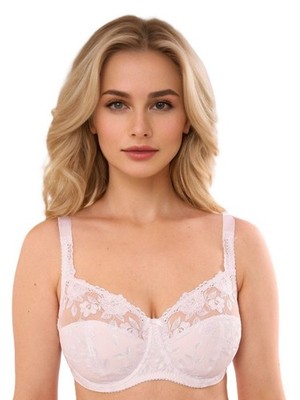 Damen Gemm bestickt Spitze Bügel ungepolstert Vollbrust BH D-H Cups