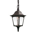 Außenlampe Hängeleuchte IP44 E27 Schwarz Glas Aluminium Rustikal Garten Terrasse