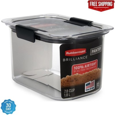 Rubbermaid Brilliance 7.8 Cup Airtight Food Storage Container BPA Free Gray