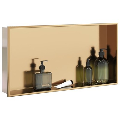 Duschnische Golden Gebürstet 62x32x9 cm Edelstahl Wandnische vidaXL