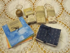 MISCELLENEOUS LOT of PRIMITIVE GATHERINGS Treasures Wool Fabric Packs Bundle ++