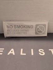 One New 9"x3" No Smoking Sign metal Self-Adhesive Back Restaurant/Bars 2 pack