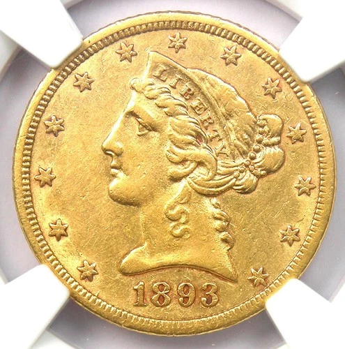 1893-CC Liberty Gold Half Eagle $5 Carson City Coin - Certified NGC AU Details