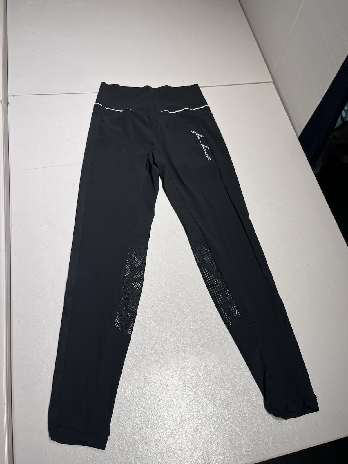 For Horses Breeches Womens Small Black Equestrian Tights Pants Nylon Italy 23x26